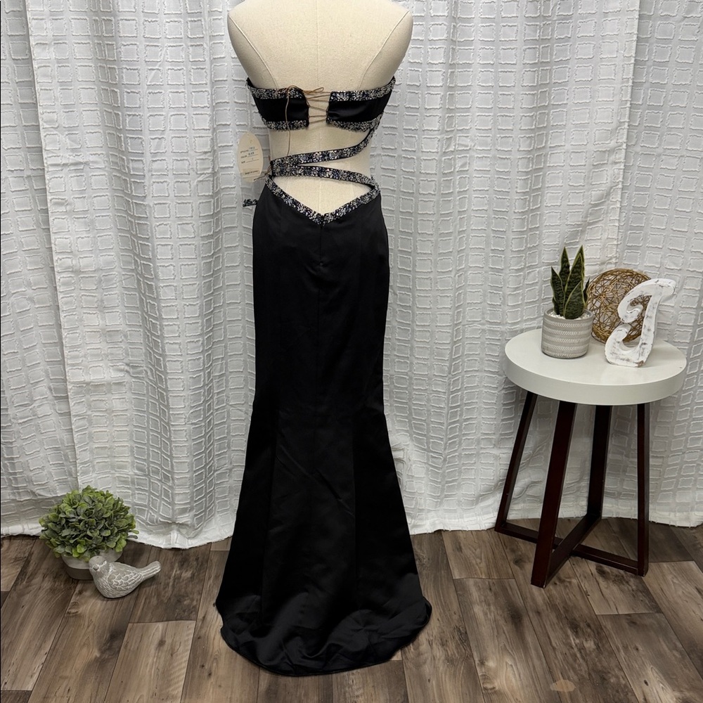 Precious Formals Black and Silver Prom Dress - Picture 7 of 12